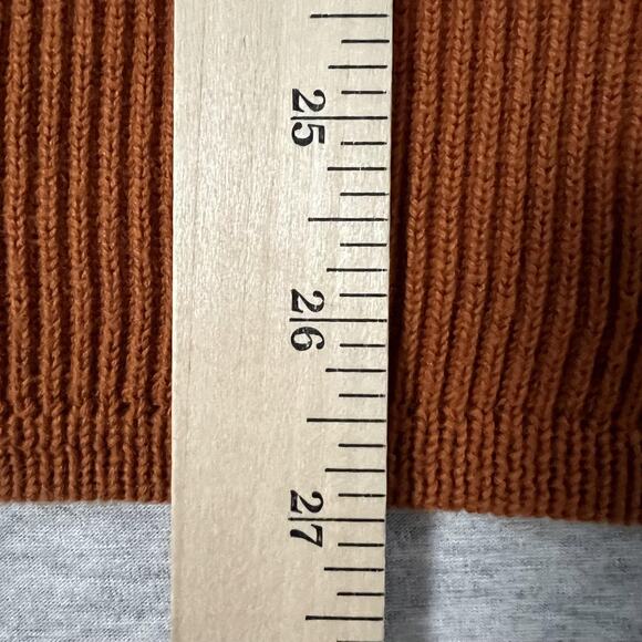Tommy Bahama Denim Sweater Mens Large Orange Quarter Zip Ribbed Cotton Pullover - Picture 9 of 10